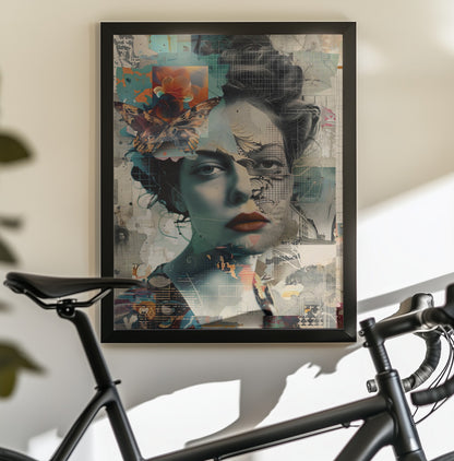The Collage Girl No 3 - Poster / Art Print - interiör
