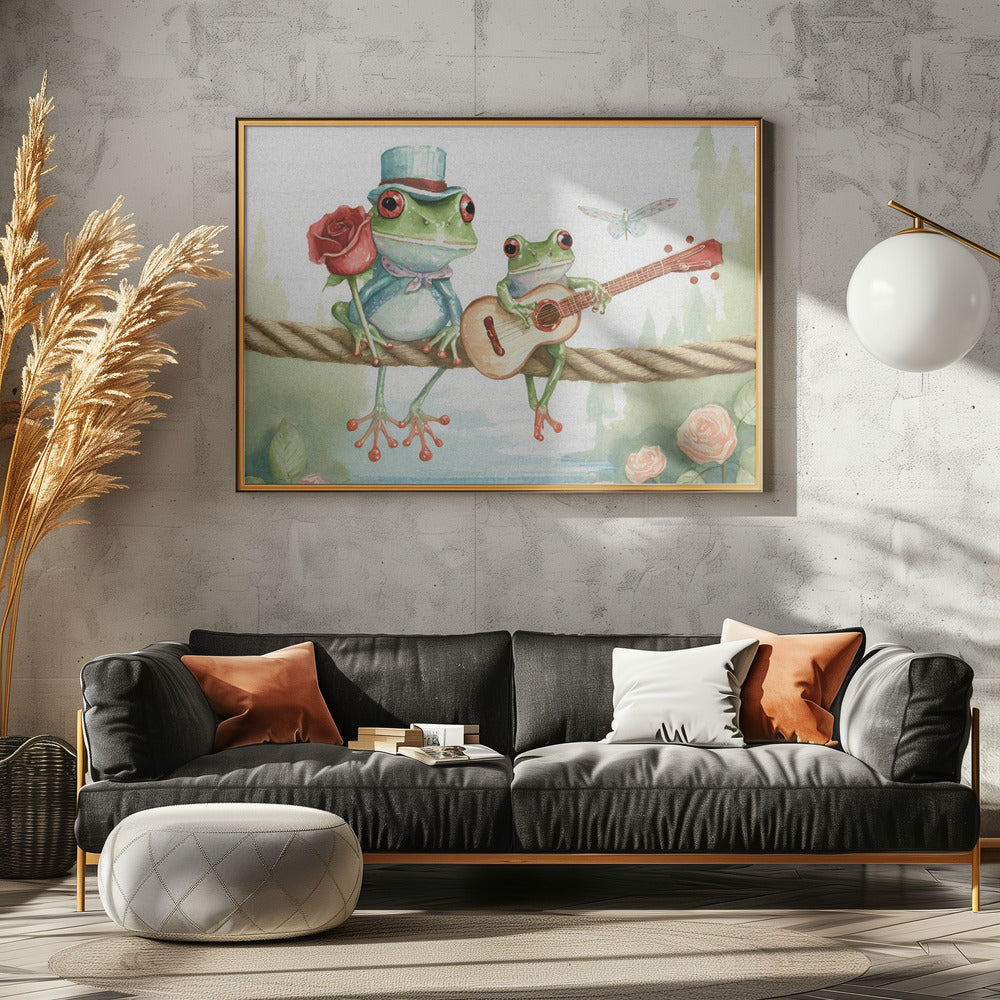 Frogs on a rope - Poster / Art Print - interiör
