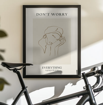 Modern line portrait - Poster / Art Print - interiör