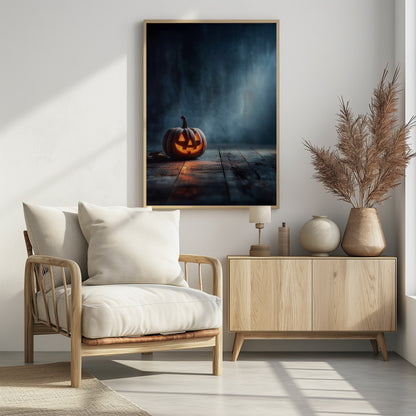 Lantern Pumpkin Halloween Scene (1) - Poster / Art Print - interiör