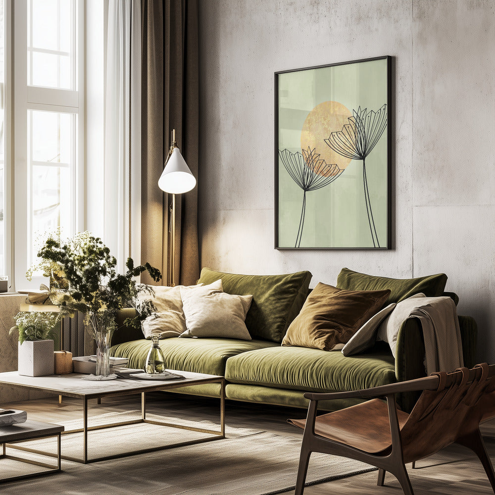Abstract Botanical Art Print - Poster / Art Print - interiör