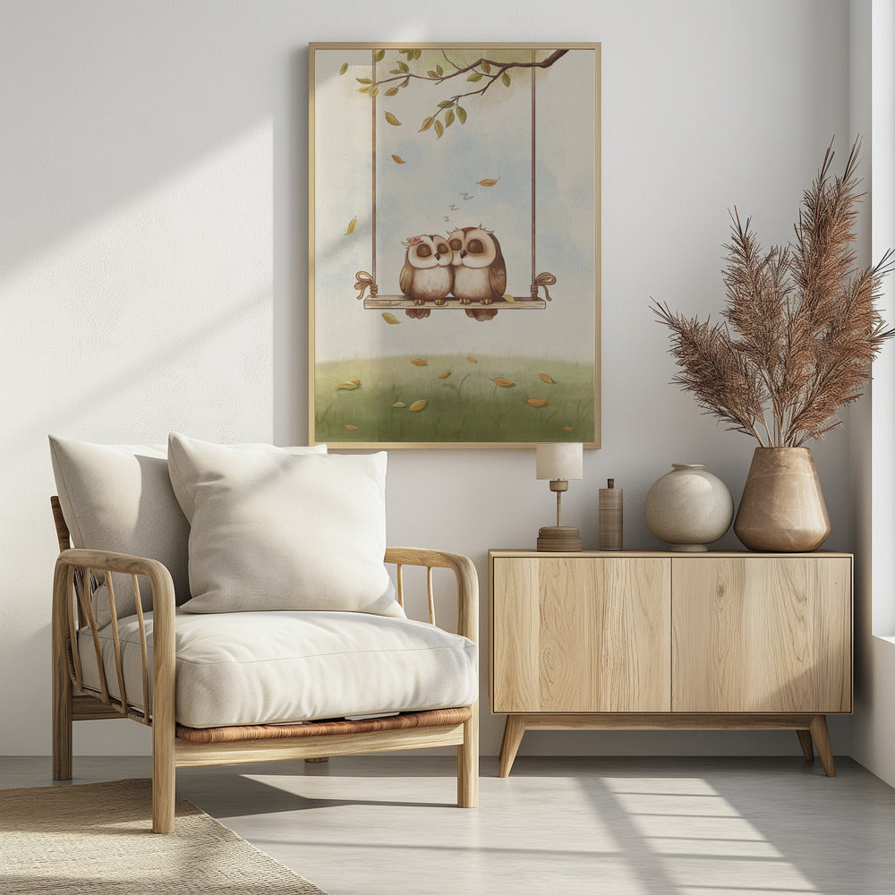 Owls in love - Poster / Art Print - interiör