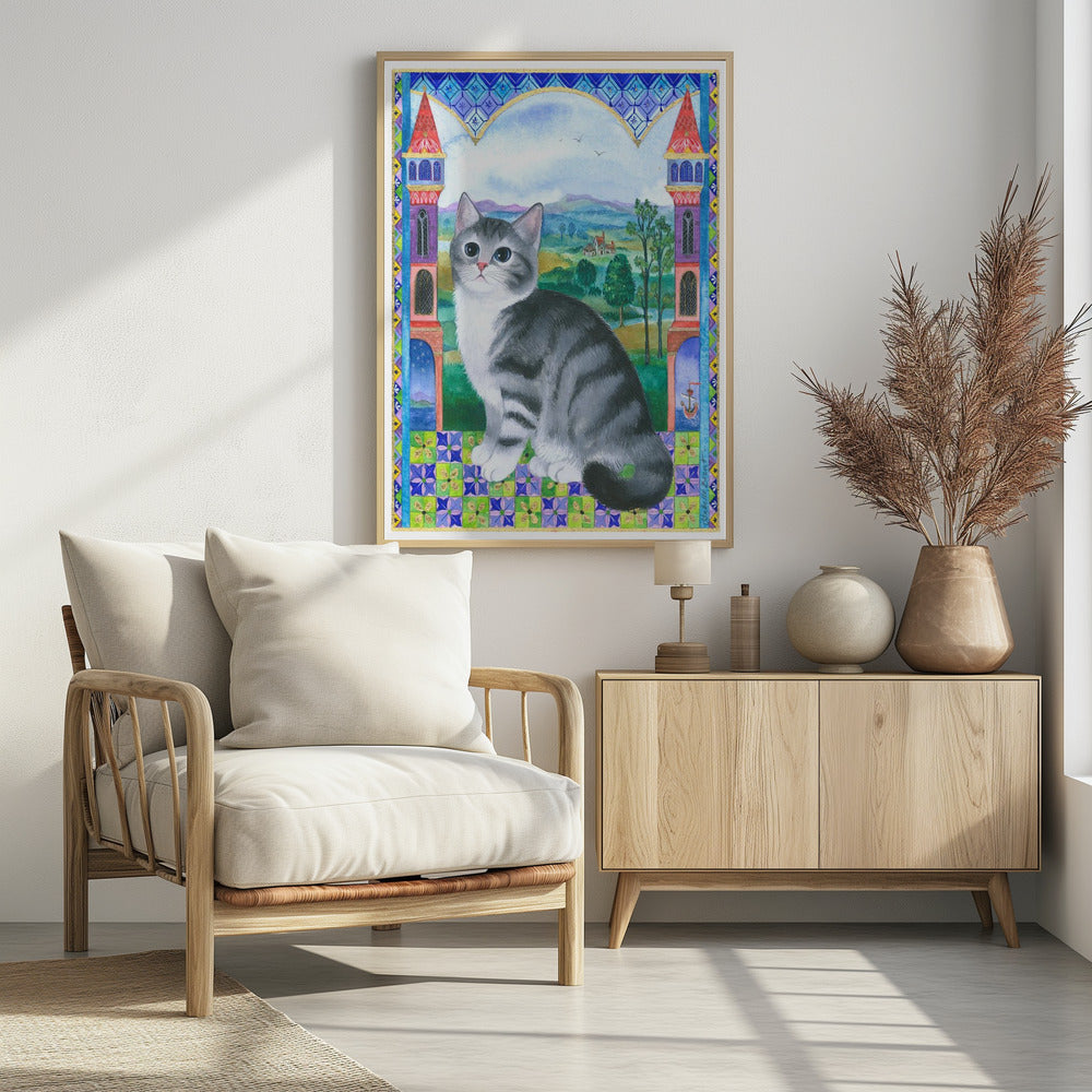 Medieval Kitten - Poster / Art Print - interiör