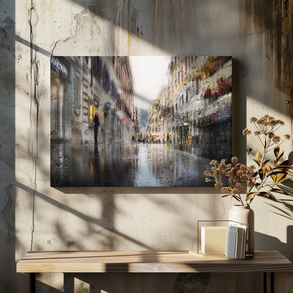 After the rain in the alleys of Rome - Poster / Art Print - interiör