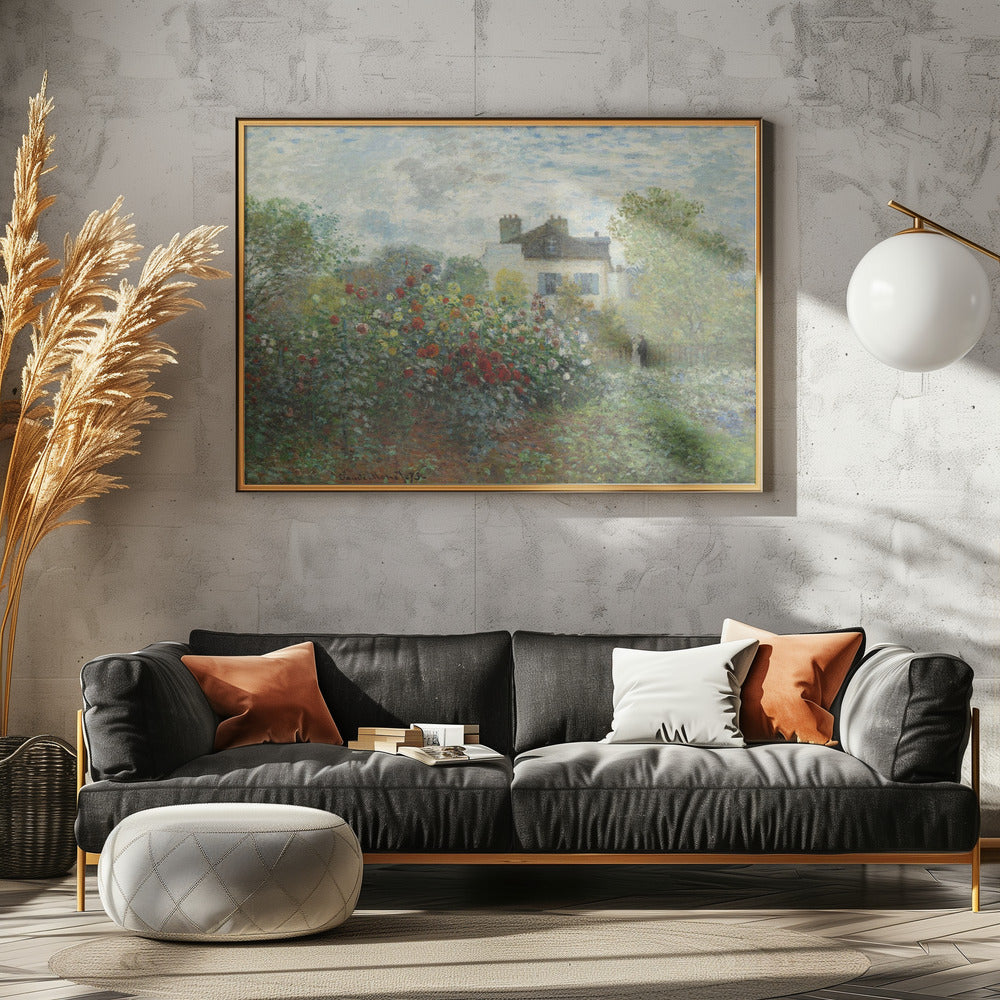 The Artist's Garden In Argenteuil, a Corner of the Garden With Dahlias (1873) - Poster / Art Print - interiör