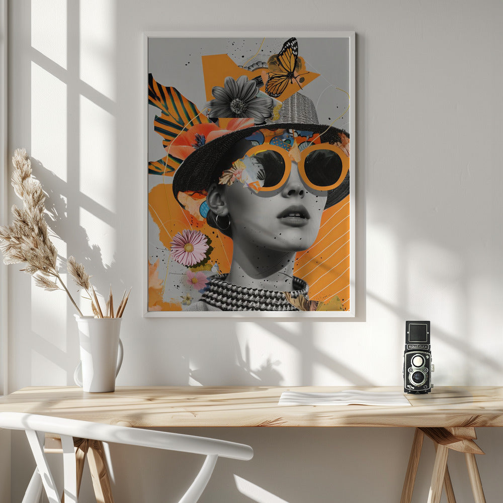 The Collage Girl No 1 - Poster / Art Print - interiör