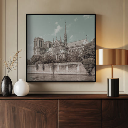 PARIS Cathedral Notre-Dame | urban vintage style - Poster / Art Print - interiör