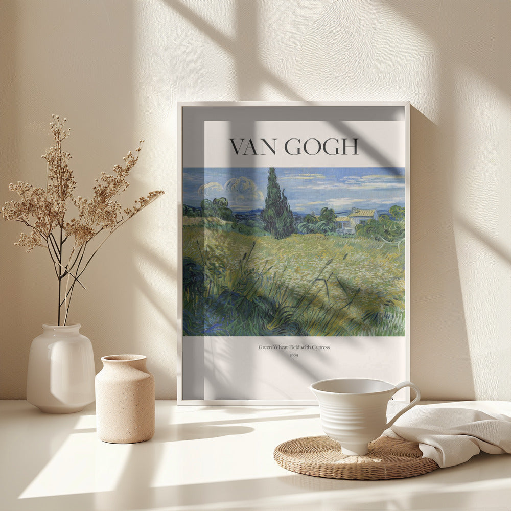 Green Wheat Field With Cypress (1889) Van Gogh - Poster / Art Print - interiör