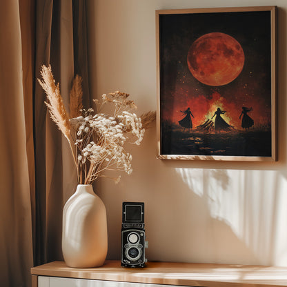 Dancing Witches Halloween Scene (1) - Poster / Art Print - interiör