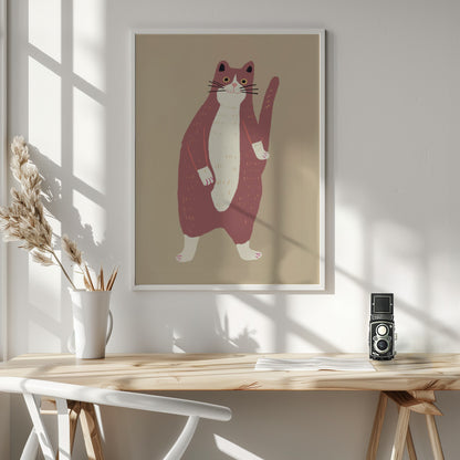 Brown and white cat - Poster / Art Print - interiör