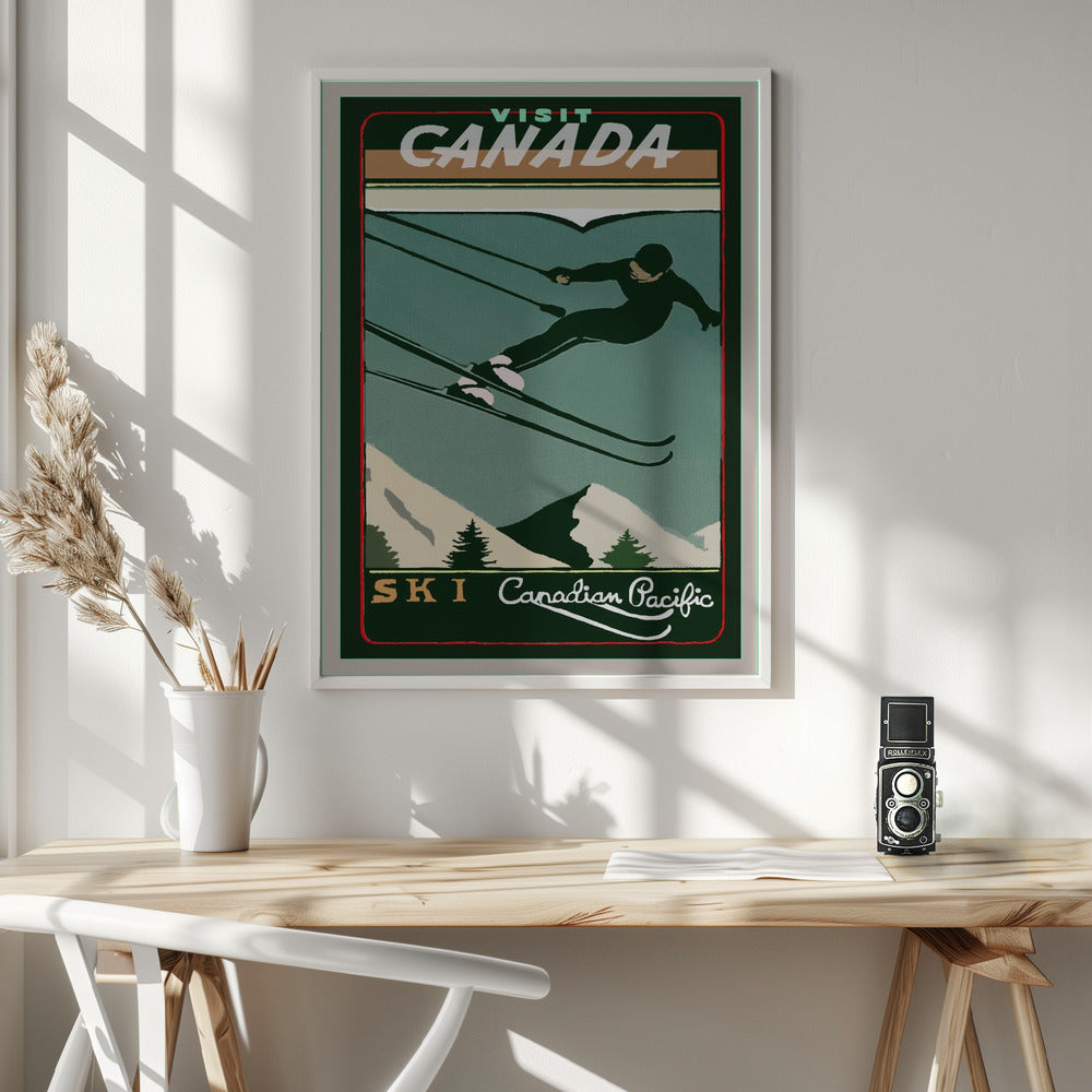 Winter Tourism: Vintage Ski Canada Poster - Poster / Art Print - interiör
