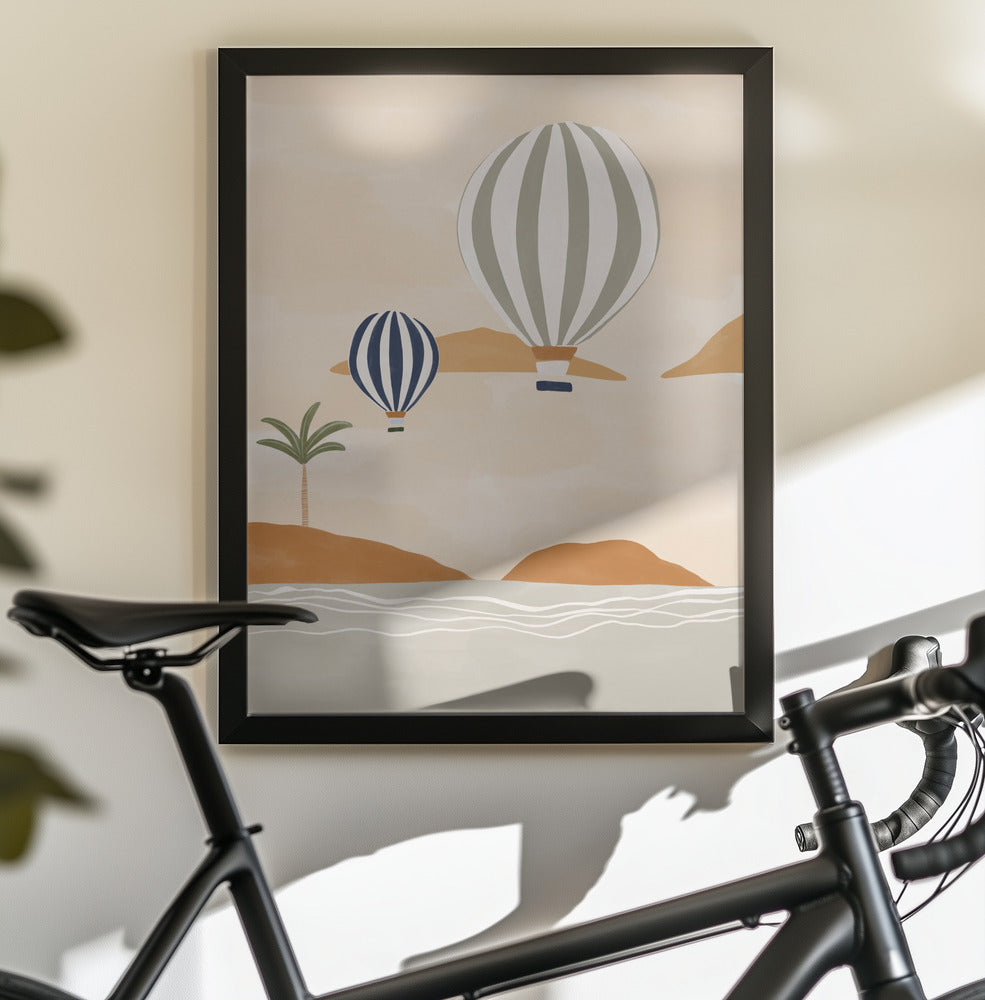 Airballoons In Dessert - Poster / Art Print - interiör