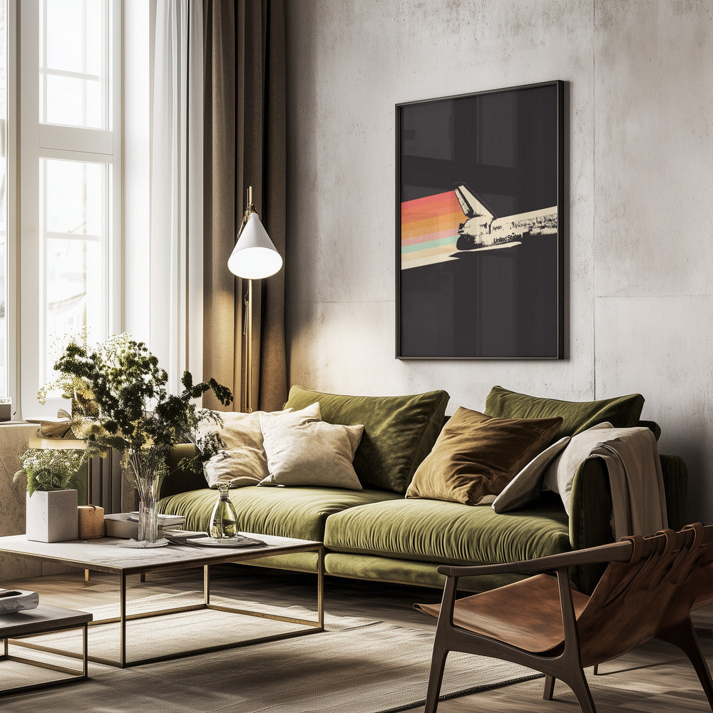 Space Ship Rainbow - Poster / Art Print - interiör