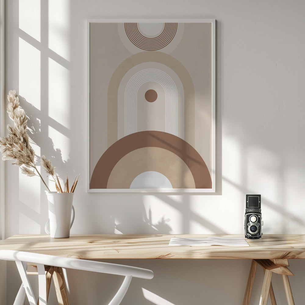 Beige Mid Century Poster No.2 - Poster / Art Print - interiör