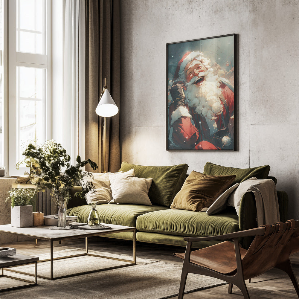 Laughing Santa - Poster / Art Print - interiör