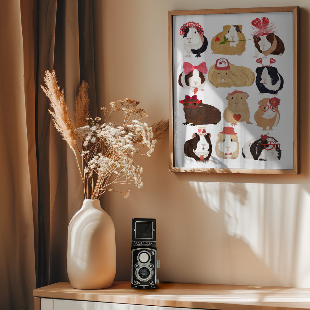 Love Guinea Pigs - Poster / Art Print - interiör