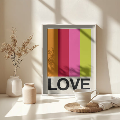 Retro Stripe LOVE Fruit - Poster / Art Print - interiör