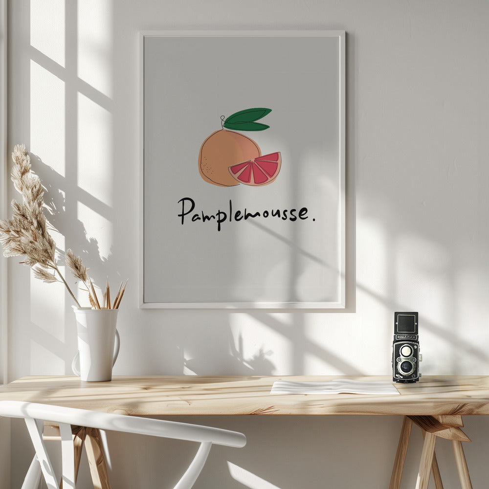 Modern French Fruits Collection "Grapefruit / Pamplemousse" - Poster / Art Print - interiör