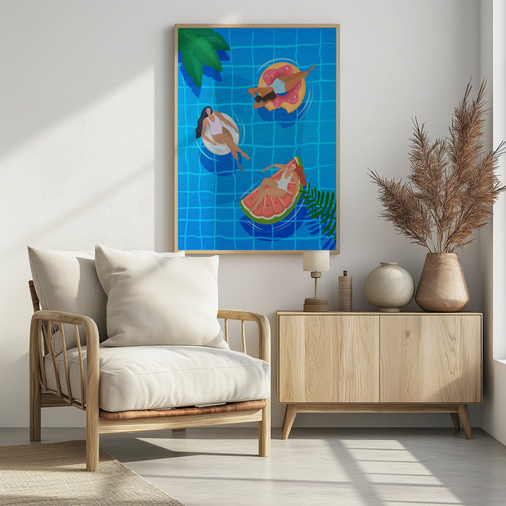 Pool Ladies - Poster / Art Print - interiör