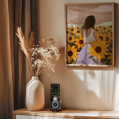 Sunflower Evenings - Poster / Art Print - interiör