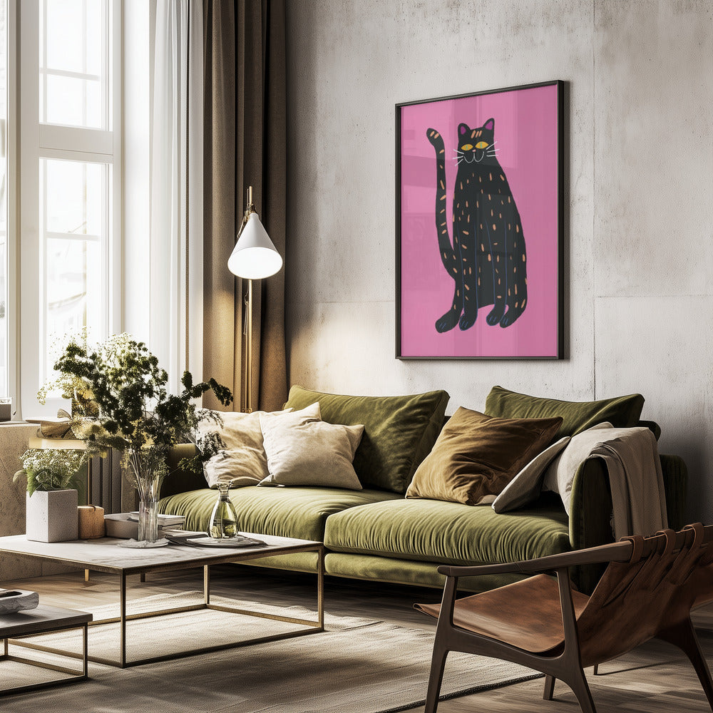 Black cat - Poster / Art Print - interiör