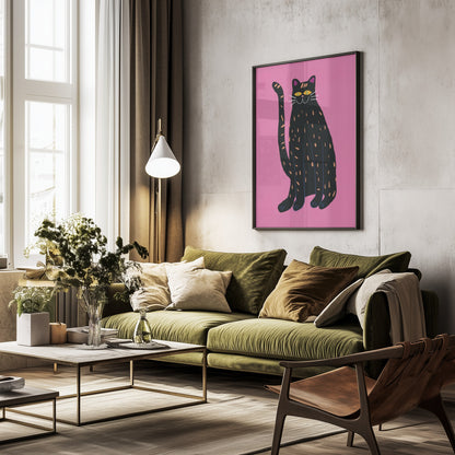 Black cat - Poster / Art Print - interiör