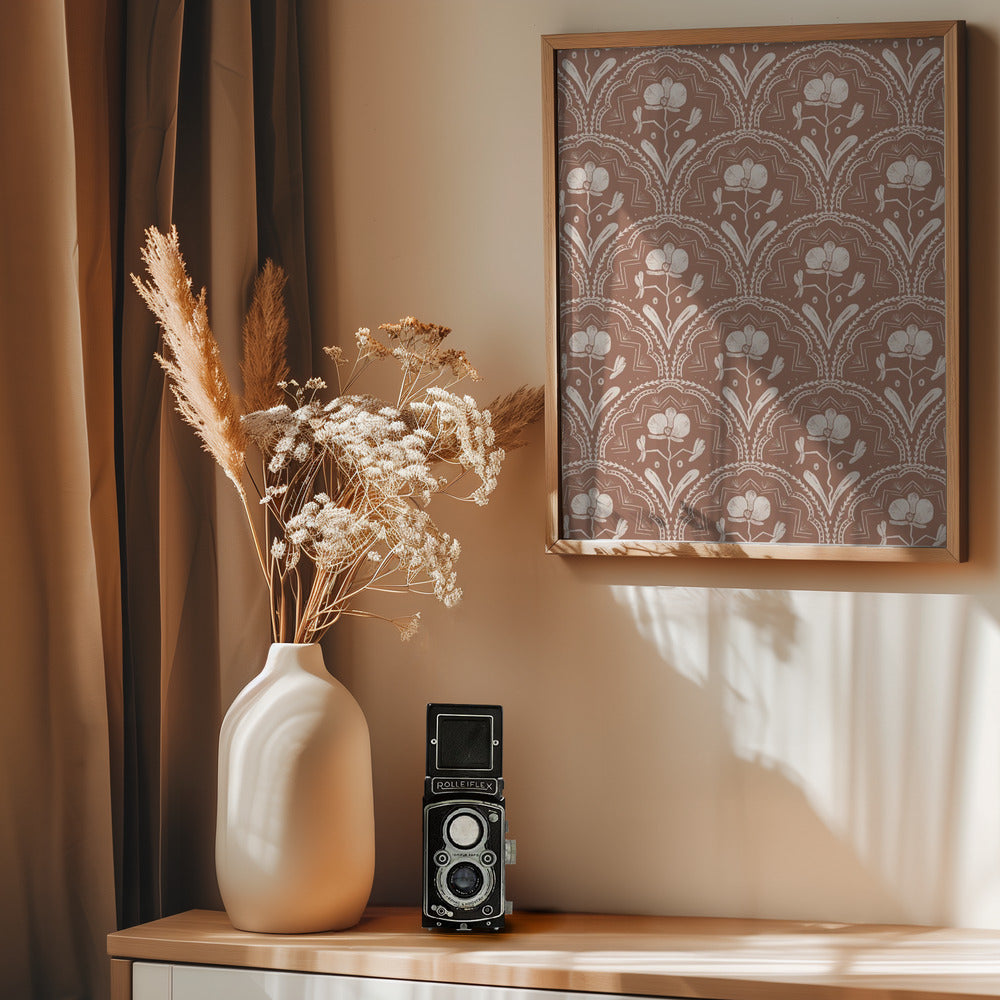Boho Orchid Tiles Pattern - Poster / Art Print - interiör