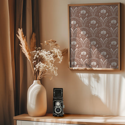 Boho Orchid Tiles Pattern - Poster / Art Print - interiör