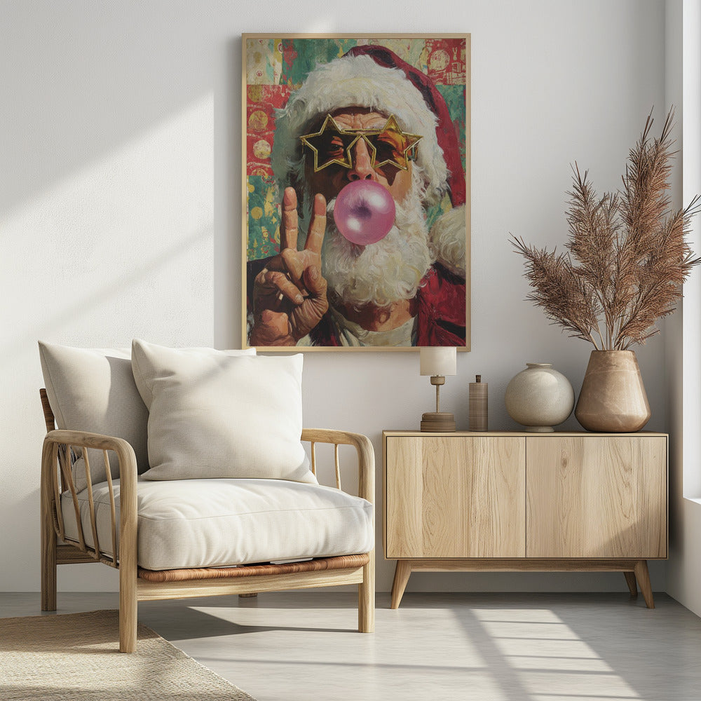 The Cheerful Santa Claus - Poster / Art Print - interiör