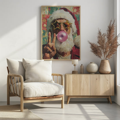 The Cheerful Santa Claus - Poster / Art Print - interiör