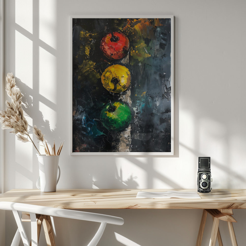 Apple Traffic Light - Poster / Art Print - interiör