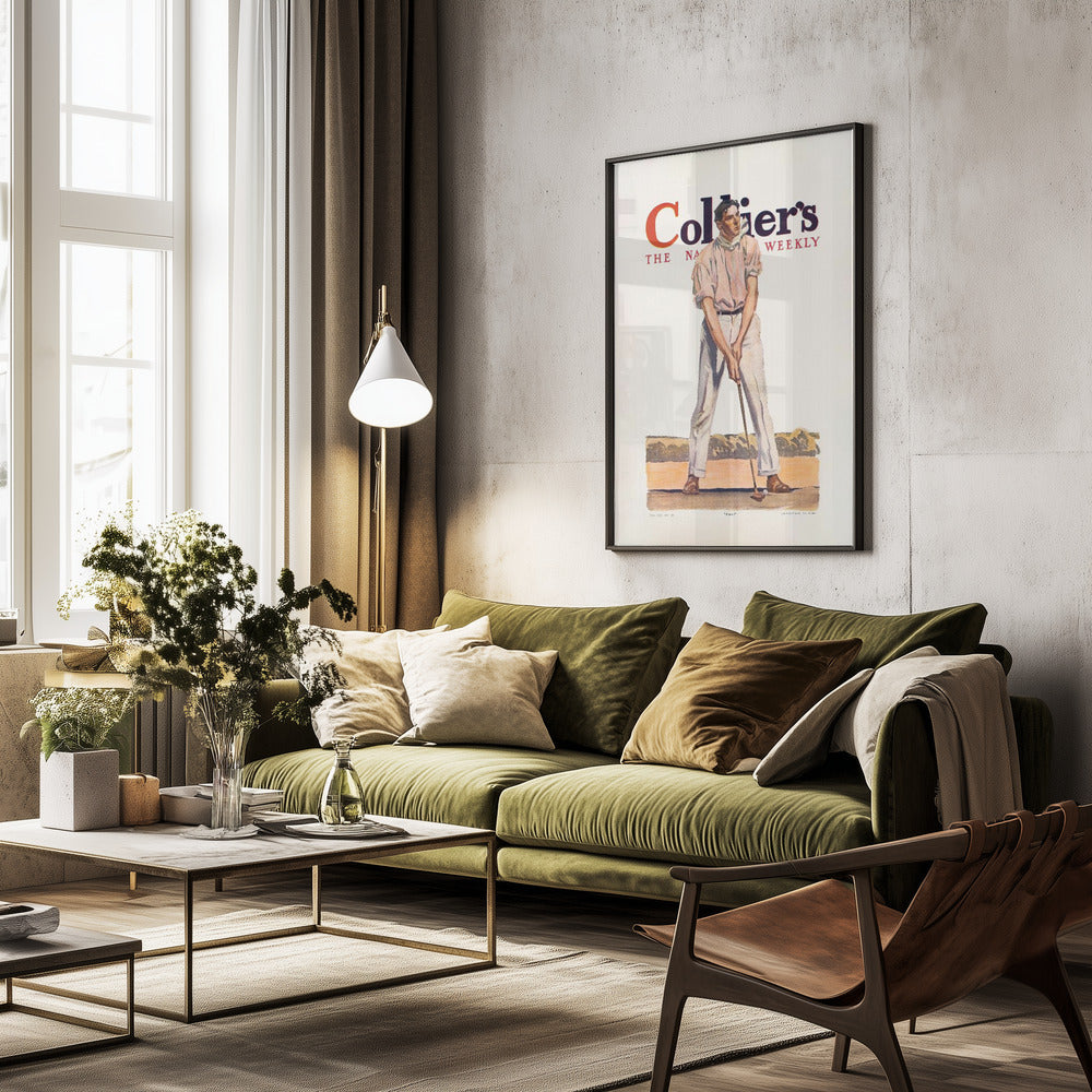Collier's Golf (1908), Vintage Man - Poster / Art Print - interiör