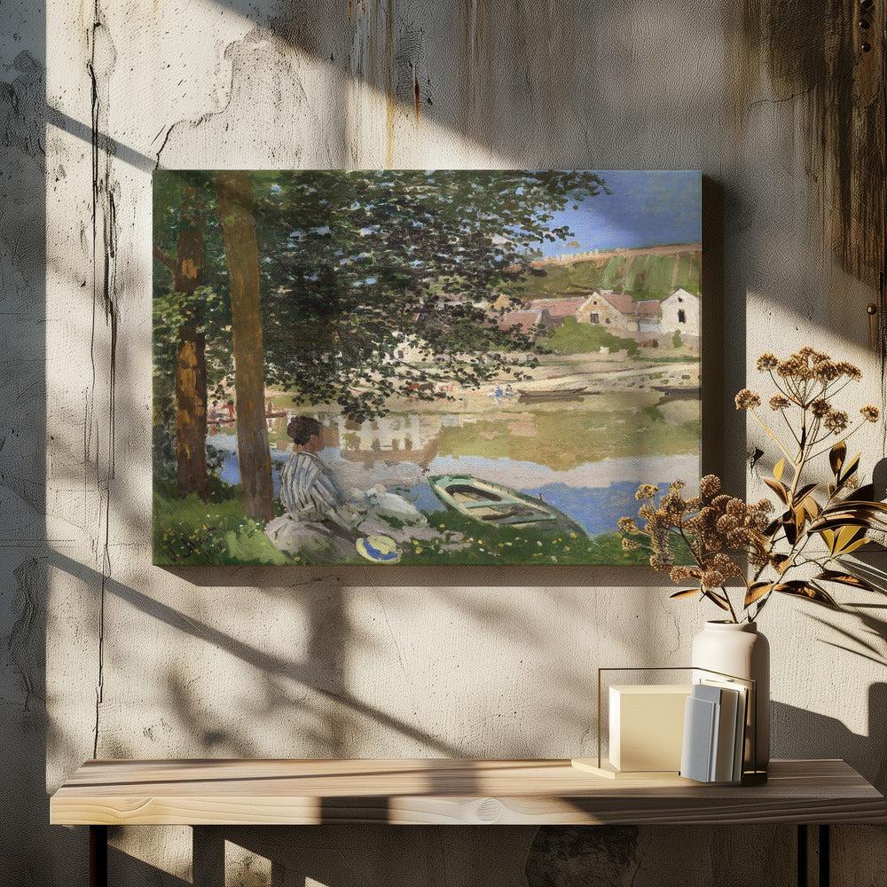 On the Bank of the Seine, Bennecourt (1868) By Claude Monet - Poster / Art Print - interiör