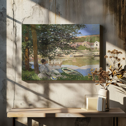 On the Bank of the Seine, Bennecourt (1868) By Claude Monet - Poster / Art Print - interiör