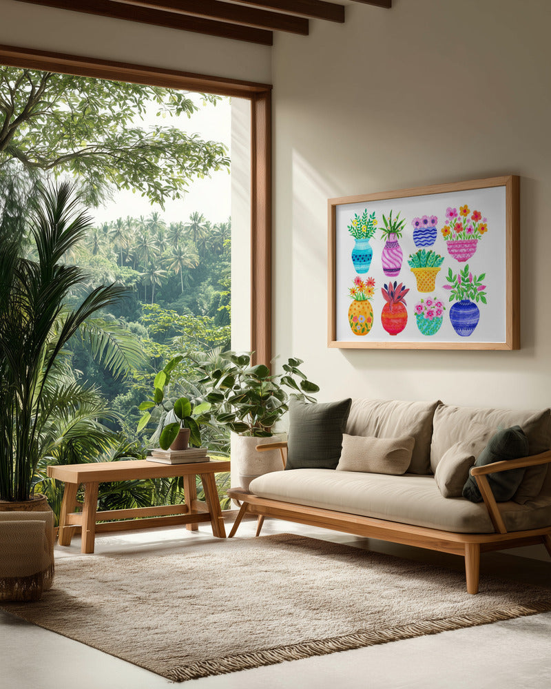 Pots and Flowers - Poster / Art Print - interiör