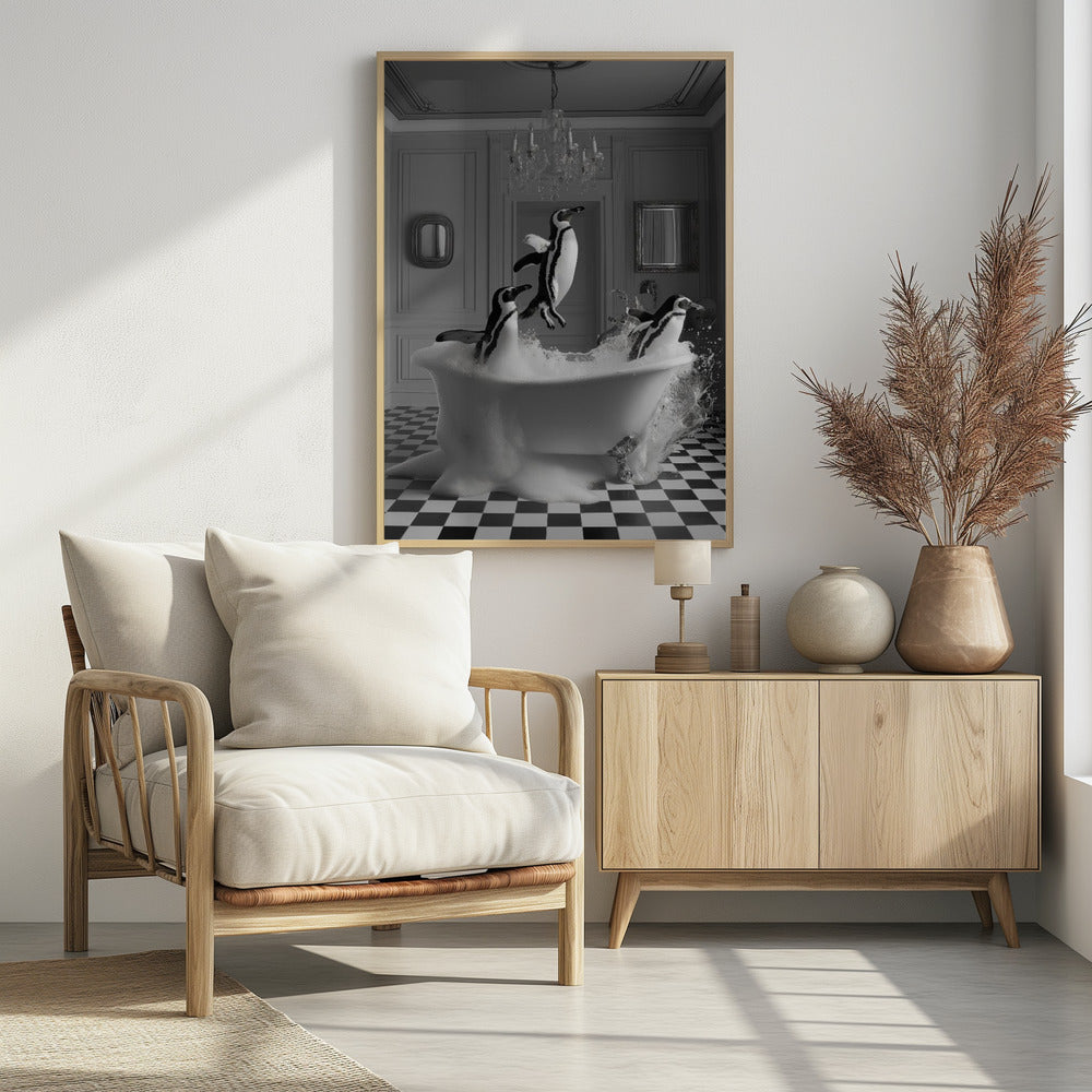 Penguin Party - Poster / Art Print - interiör