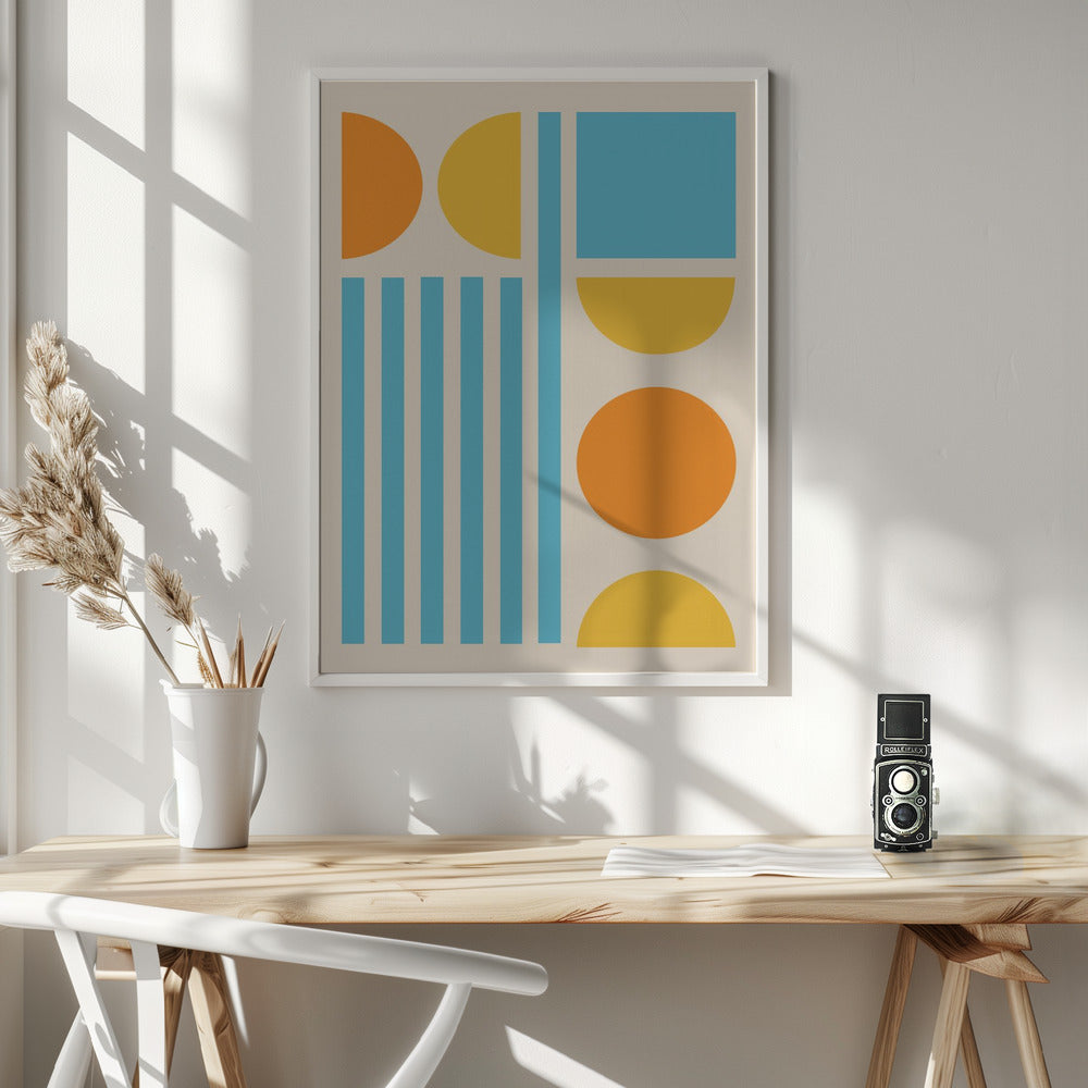 Bright Minimal Shapes Series #3 - Poster / Art Print - interiör