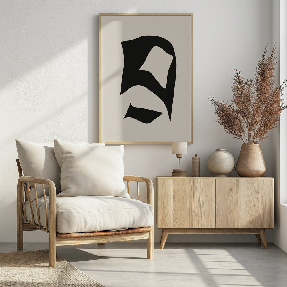 Distorted Black Cut Out - Poster / Art Print - interiör