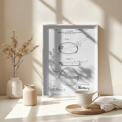 Frying Pan Patent 1907 - Poster / Art Print - interiör