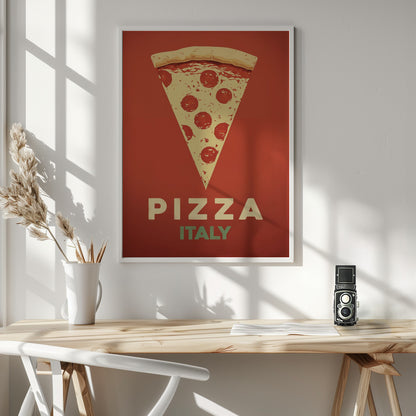 Pepperoni Pizza Slice - Poster / Art Print - interiör