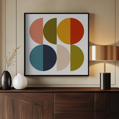 Mid Century Geometric Color Play 2 - Poster / Art Print - interiör