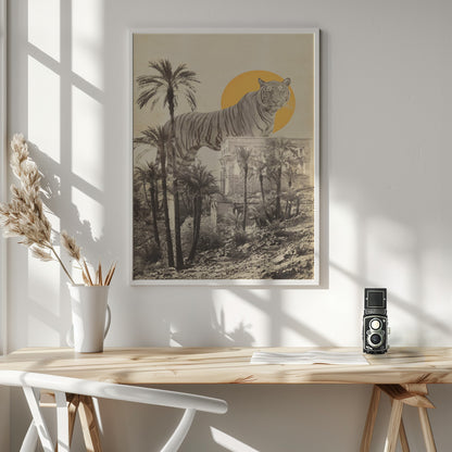 Giant Tiger In Ruins - Poster / Art Print - interiör