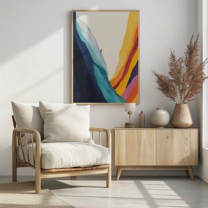 Climbing Rainbow Mountains - Poster / Art Print - interiör
