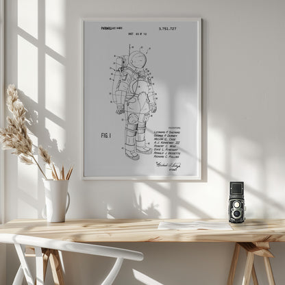 Space Suit Patent 1973 - Poster / Art Print - interiör
