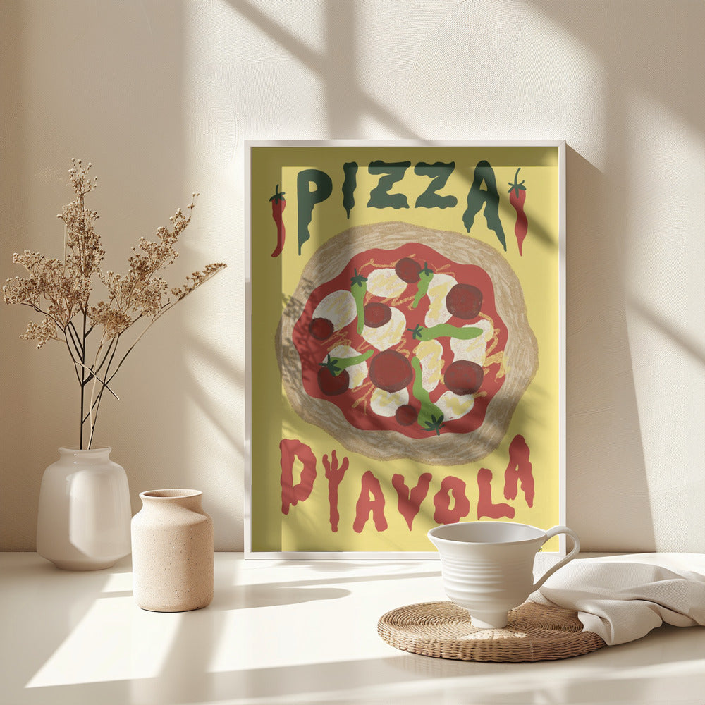 Pizza Diavola - Poster / Art Print - interiör