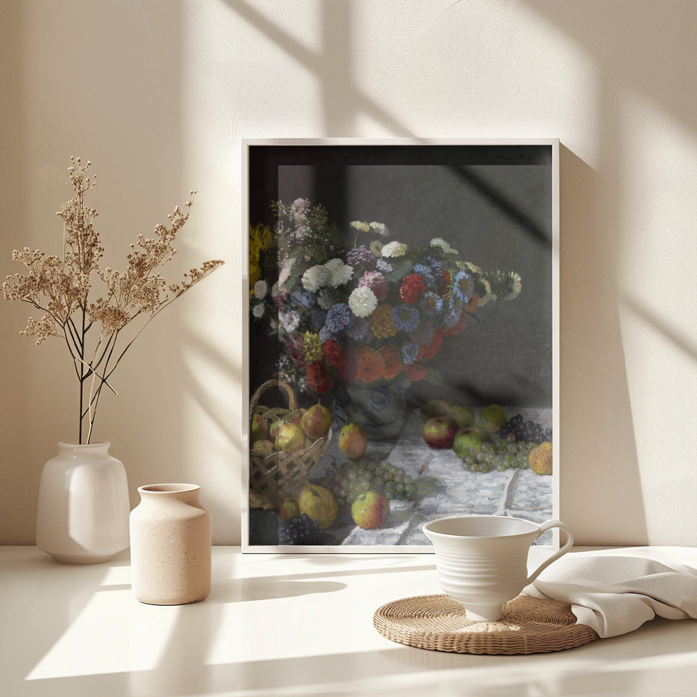 Still Life With Flowers and Fruit (1869) By Claude Monet - Poster / Art Print - interiör