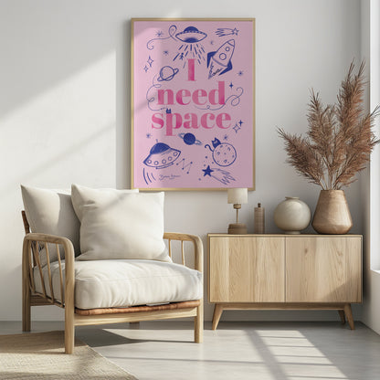 I Need Space A1 - Poster / Art Print - interiör