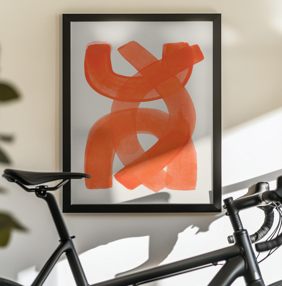Orange Strokes - Poster / Art Print - interiör