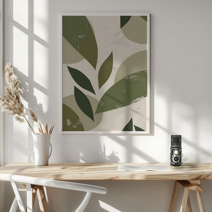 Green Abstract Leaves No 3 - Poster / Art Print - interiör