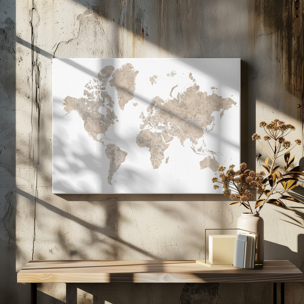 Abey världskarta - Poster / Art Print - interiör